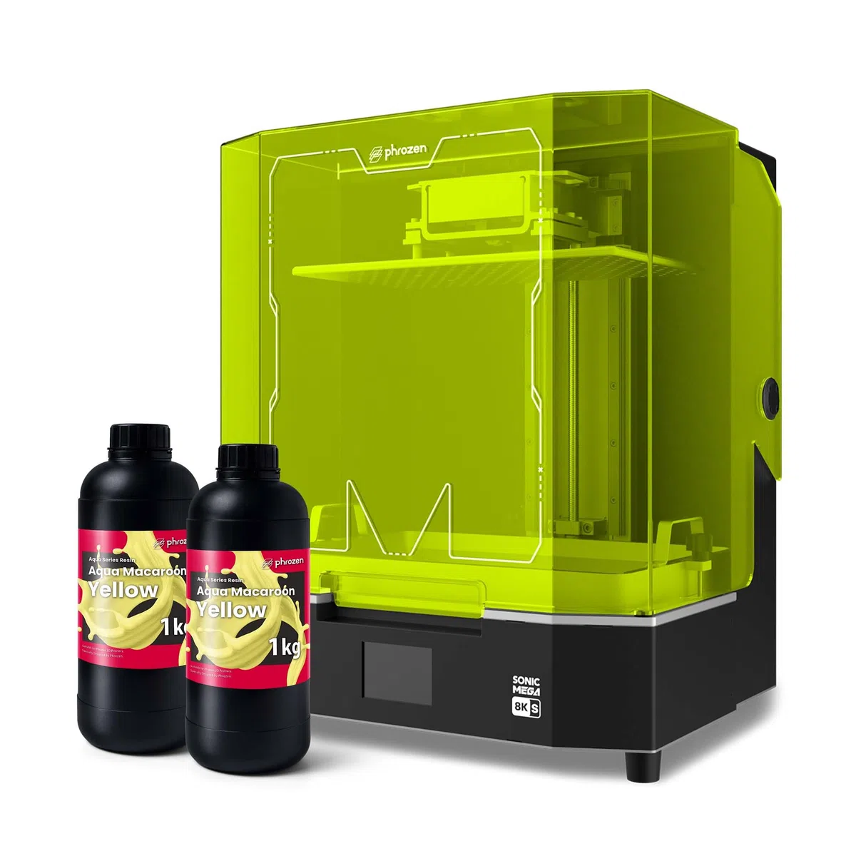 Phrozen Sonic Mega 8K S Bundle avec Aqua Macaroon Résine Jaune 1 kg*2