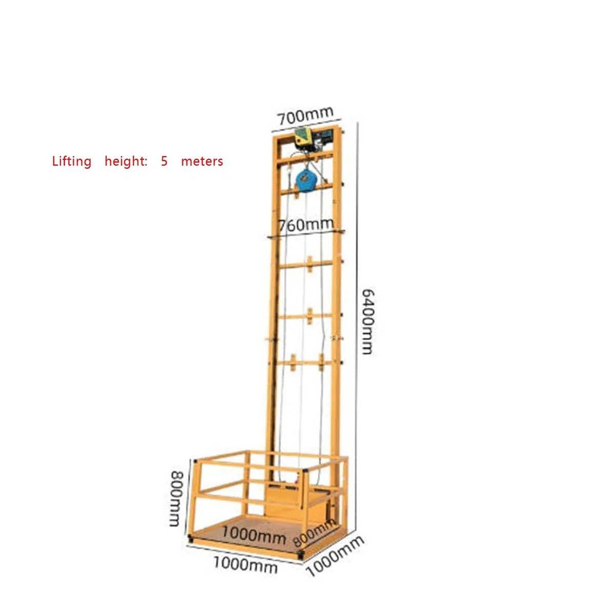 Plateforme élévatrice Ascenseur de fret, petit, entrepôt au sous-sol Ascenseur de marchandises et de passagers pour ent