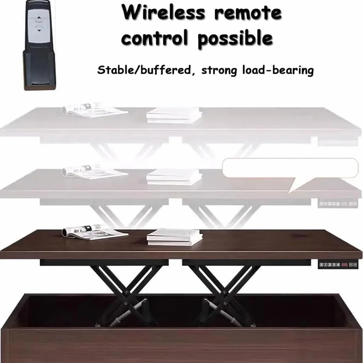 Table élévatrice électrique avec télécommande, hauteur réglable pour table de salle à manger et table basse