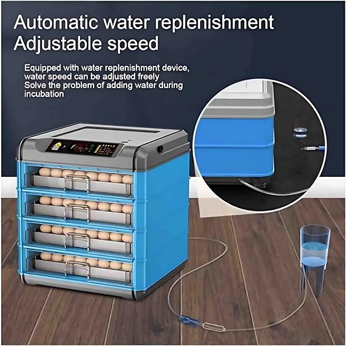 Incubateur Automatique de Grande capacité pour 152 œufs, incubateur d'œufs Intelligent avec contrôle de la température, Rotation Automatique, hydratation Automatique, Conception de Couvercle