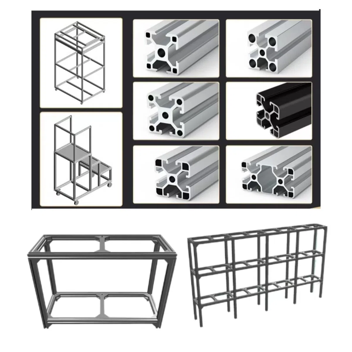 AluProfil 2020 Alu Profil 1520 mm T Type Argenté Profil en aluminium 20x20 Norme européenne Eloxée Linearschiene Extrusion Lot de 4, pour imprimante 3D DIY et CNC