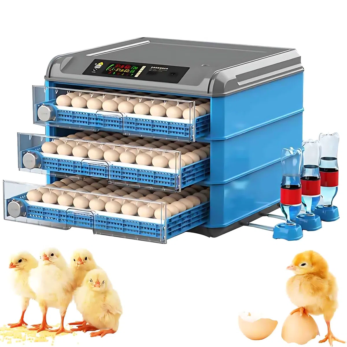 Incubateur Automatique de Grande capacité pour 152 œufs, incubateur d'œufs Intelligent avec contrôle de la température, Rotation Automatique, hydratation Automatique, Conception de Couvercle