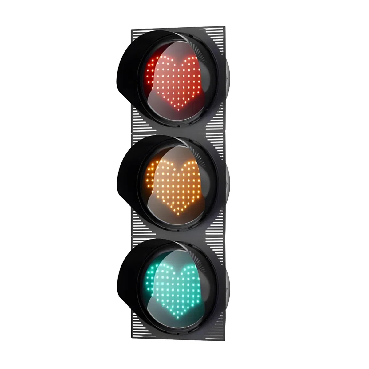 Feux De Circulation en Forme De Cœur, Feu De Signalisation Rouge/Vert/Jaune, Lampe Témoin LED, Matériau Étanche, Convient pour La Décoration De Restaurant, Café, Salon(300MM/12IN)