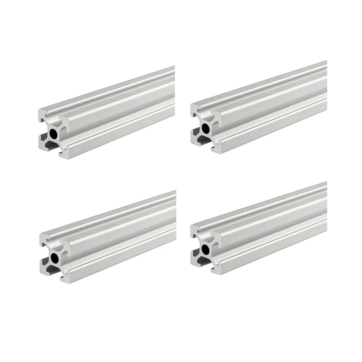 AluProfil 2020 Alu Profil 1520 mm T Type Argenté Profil en aluminium 20x20 Norme européenne Eloxée Linearschiene Extrusion Lot de 4, pour imprimante 3D DIY et CNC