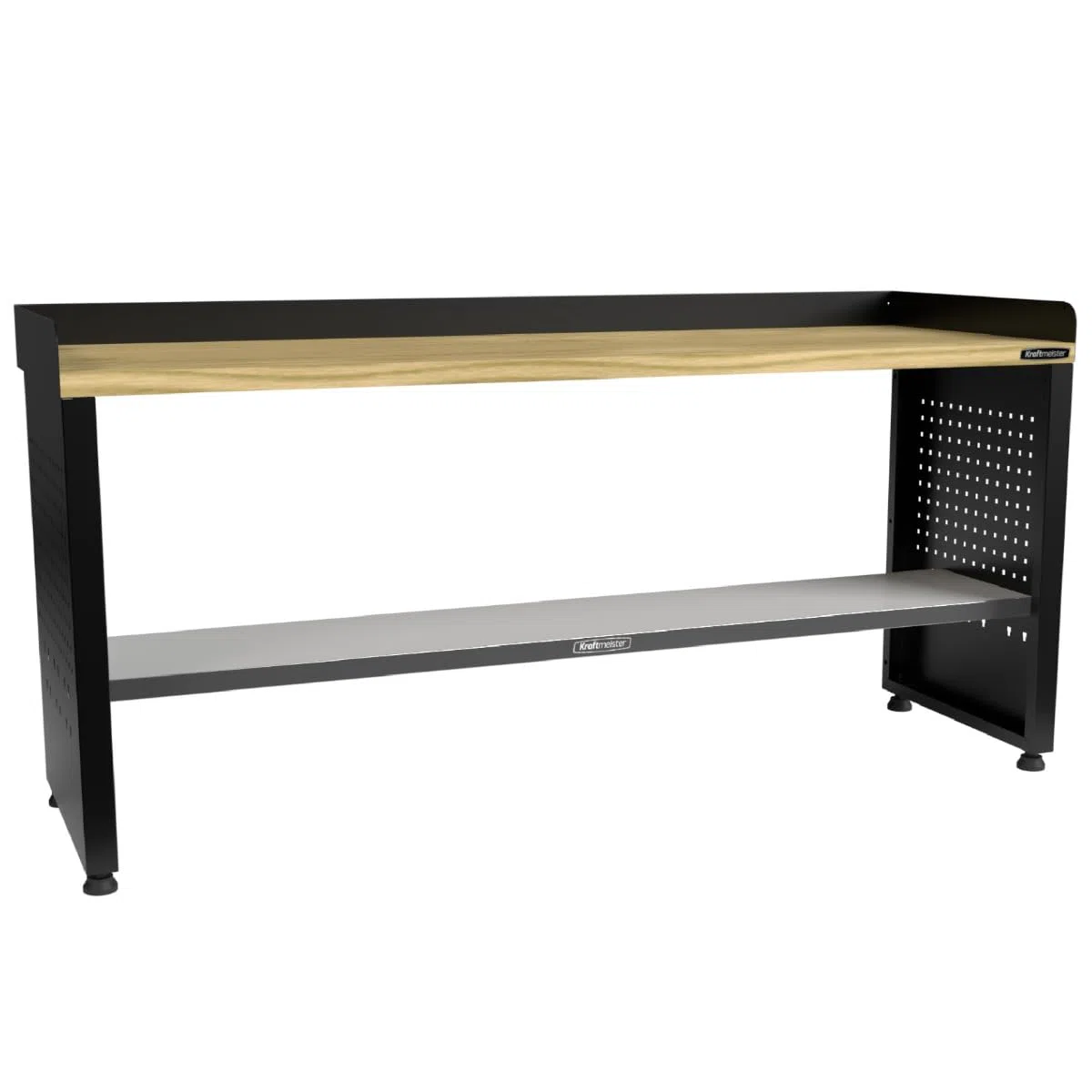 Établi d'atelier chêne 200 cm noir - Kraftmeister