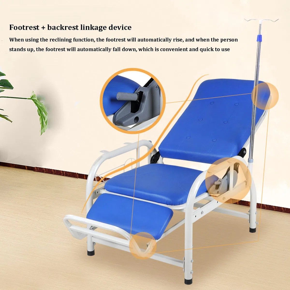 Fauteuil de prélèvement sanguin avec Fonction d'inclinaison complète pour Les procédures médicales