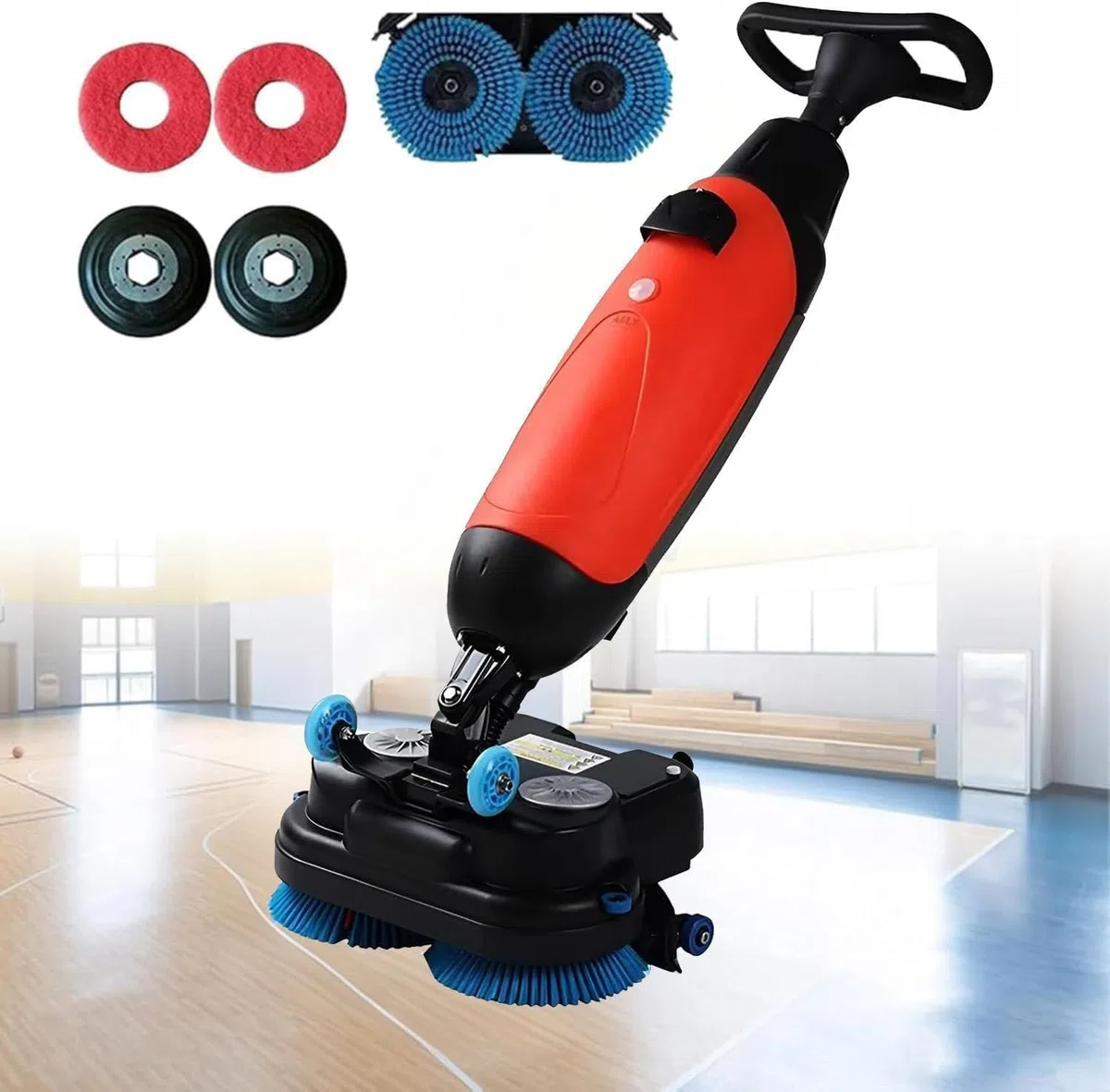 Autolaveuse-Sécheuse de Sol Professionnelle sans Fil, Nettoyeur de Sols Commercial avec 2 Brosses Motorisées 45cm, Double Réservoir Séparé, Idéal pour Carrelage et Béton, 1200 m²/h