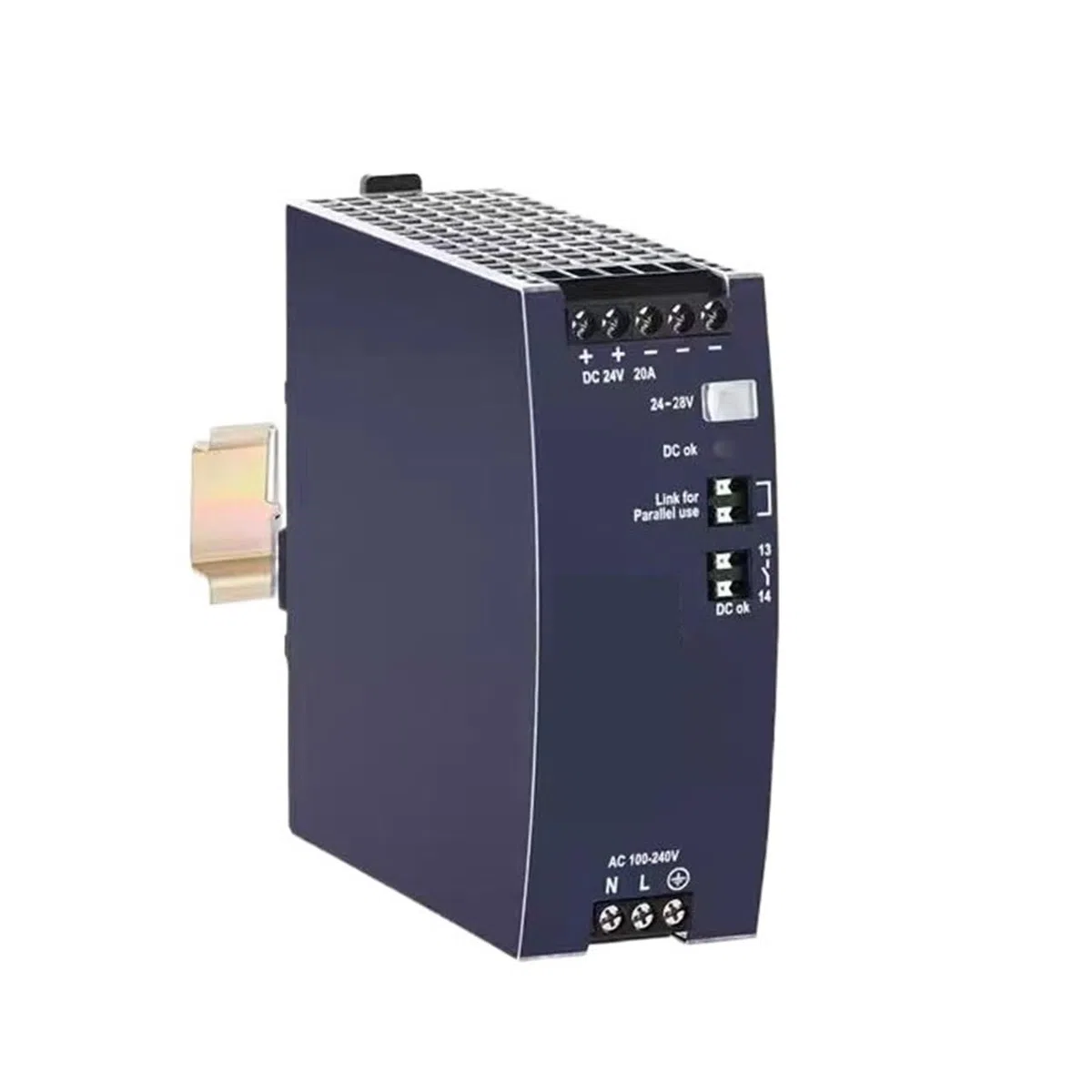 DEBLAN Alimentation électrique monophasée sur Rail DIN CP20.241-S1 24V, 20A, 480W, bornes à Ressort pour l'automatisation Industrielle et l'ingénierie des Machines